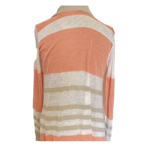 Say What? Womens Cardigan Open Striped Sweater Knit Ribbed Minimalist Waterfall - Picture 8 of 12